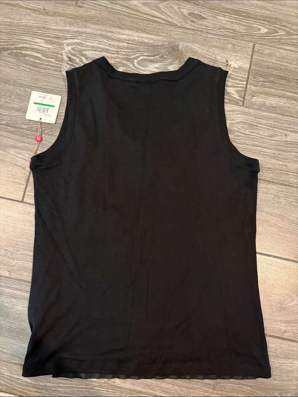 Rafaella Black Sheer Grid Tank Top - Picture 9 of 9